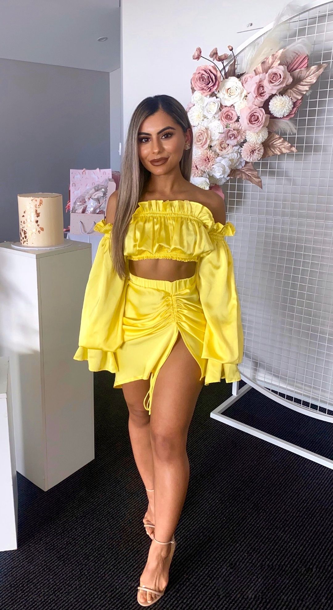 Khirzad Femme Gitana Top And Roma Runch Skirt Set Yellow Size 6 for rent on The Volte - main image