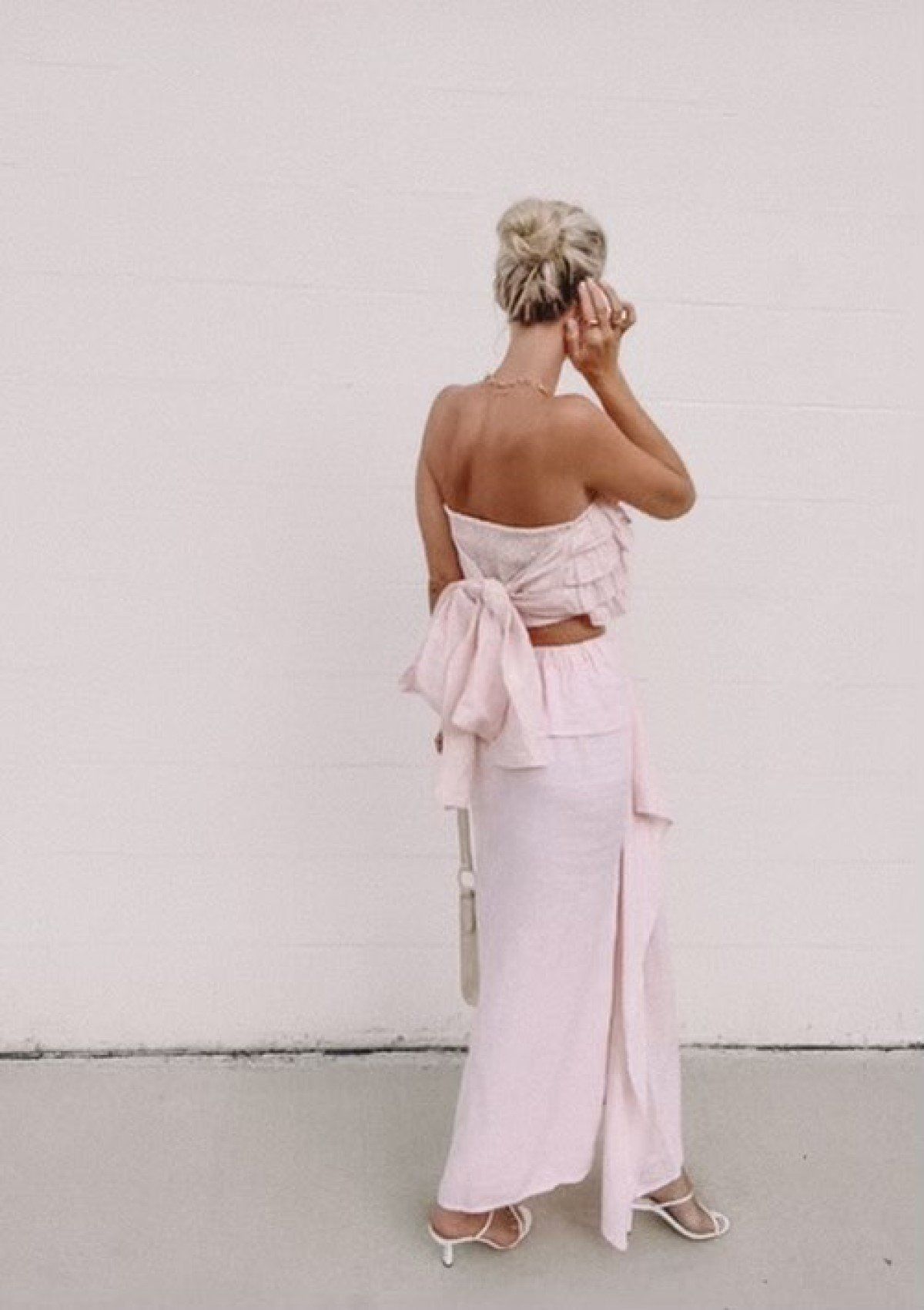 Ess The Label Blush Ruffle Linen Set Pink Size AU 6 - Image 2