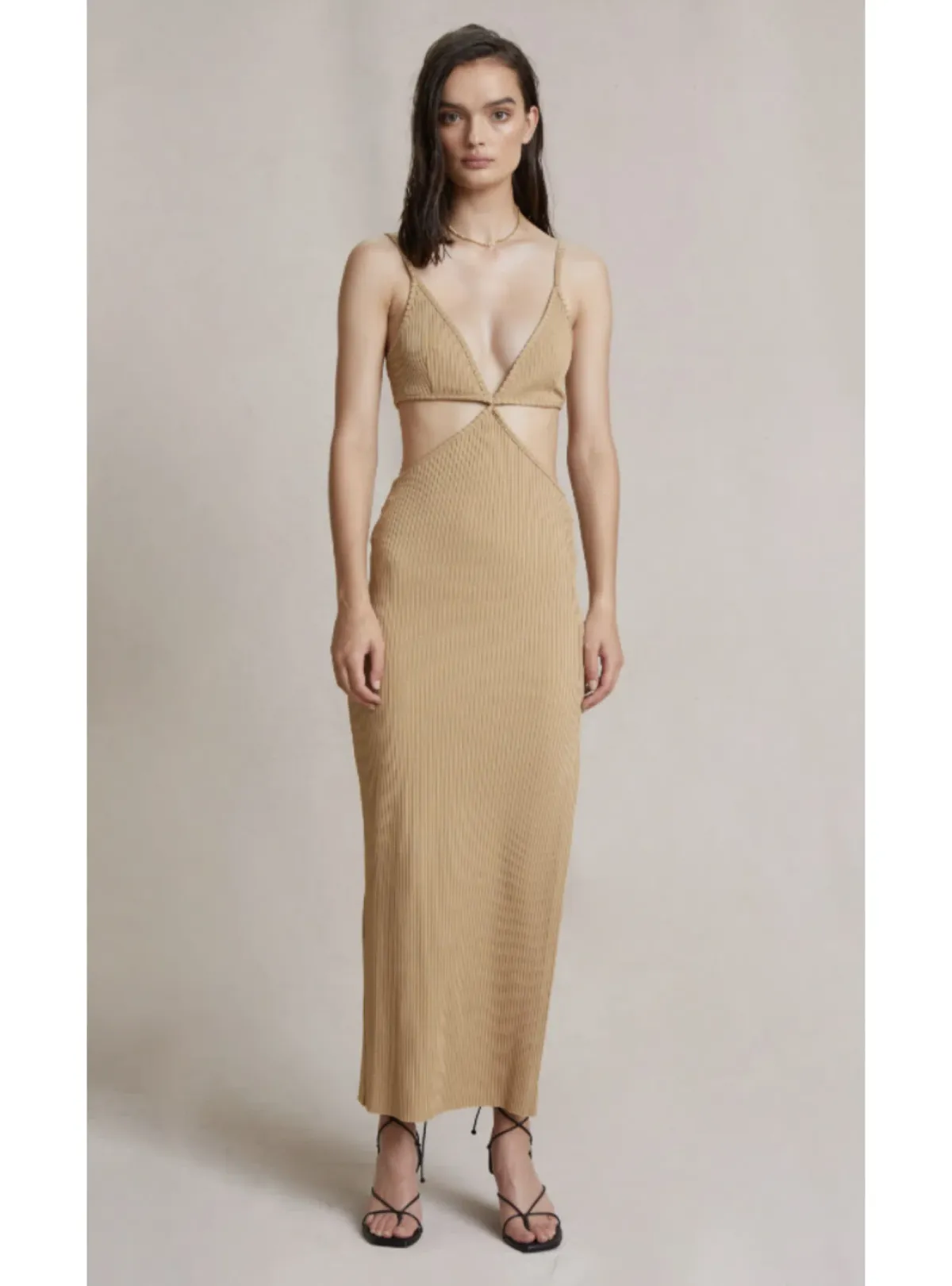 Bec & Bridge Selene V Maxi Dress Camel Size AU 6 - Image 1