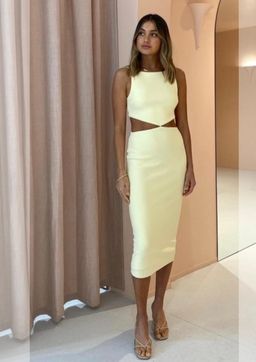 Bec & Bridge Scout Cut Midi Dress Yellow Size 6 for rent on The Volte - image 2