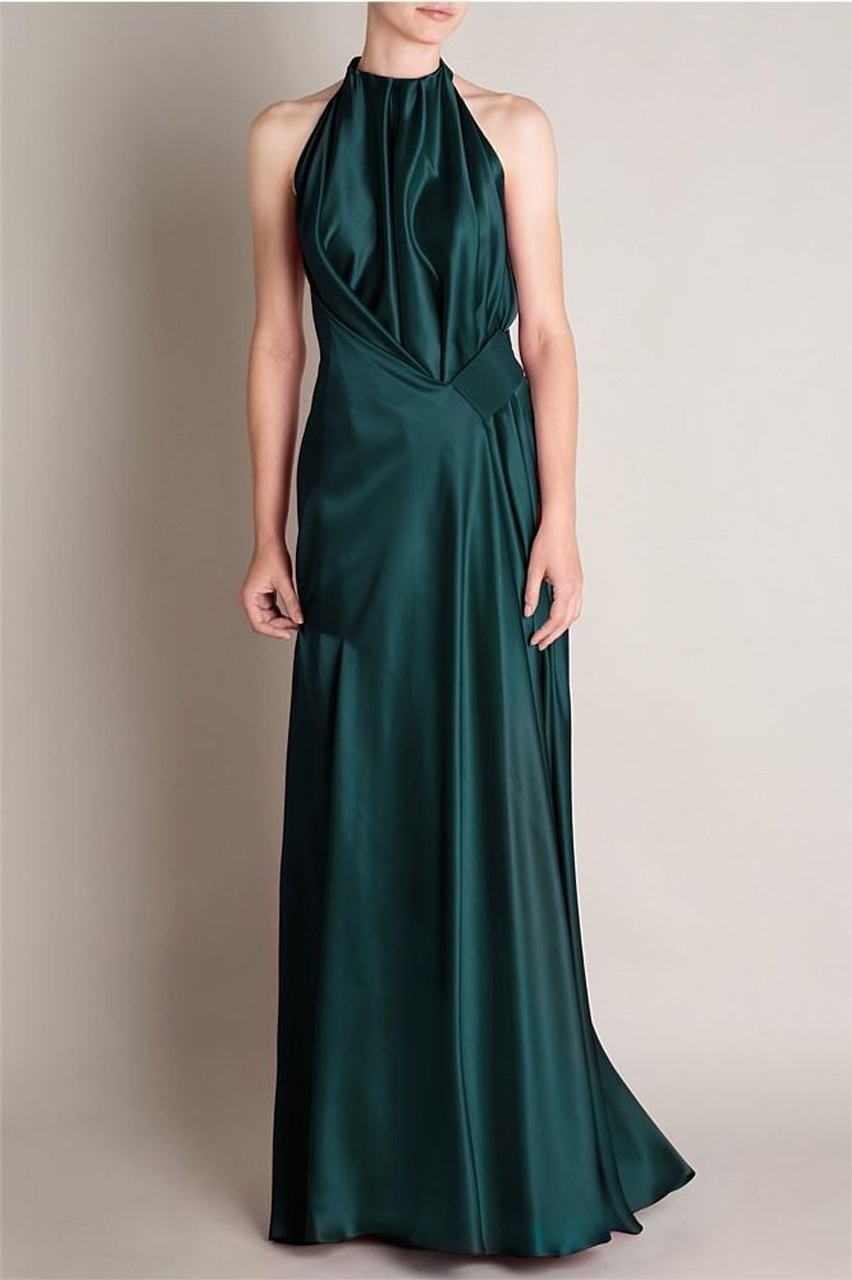 Bianca Spender Emerald Silk Satin Isabella Gown Size 10 for rent on The Volte - main image