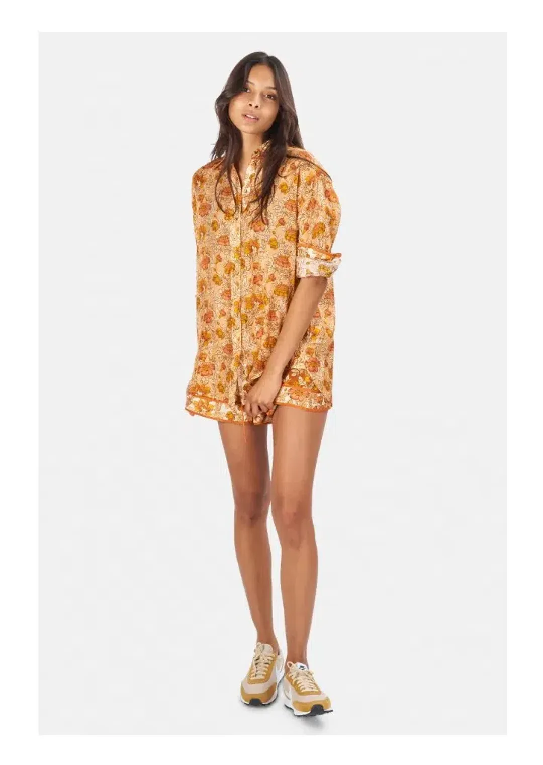 Zimmermann Andie Relaxed Shirt Almond Floral Size 1 / AU 10 for rent on The Volte - main image