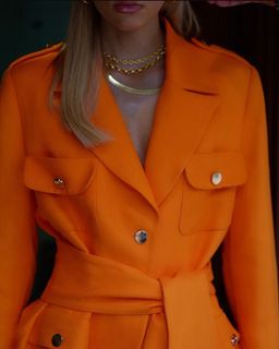 Khirzad Femme Gloria Safari Jacket Orange Size 6 for rent on The Volte - image 2