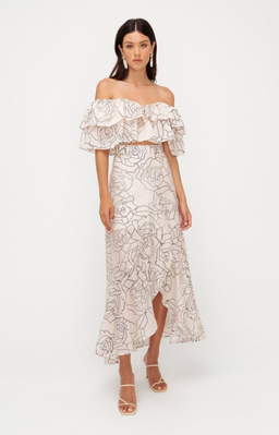 Sheik Catalina Top and Maxi Skirt Set Print Size 6 for rent on The Volte - image 1