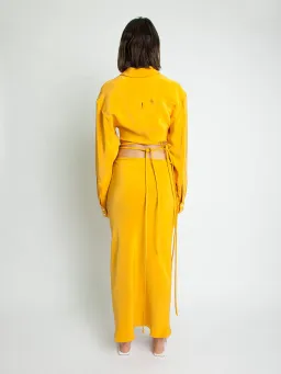 Christopher Esber Mango Loophole Bias Tie Skirt Yellow Size 10 for rent on The Volte - image 2