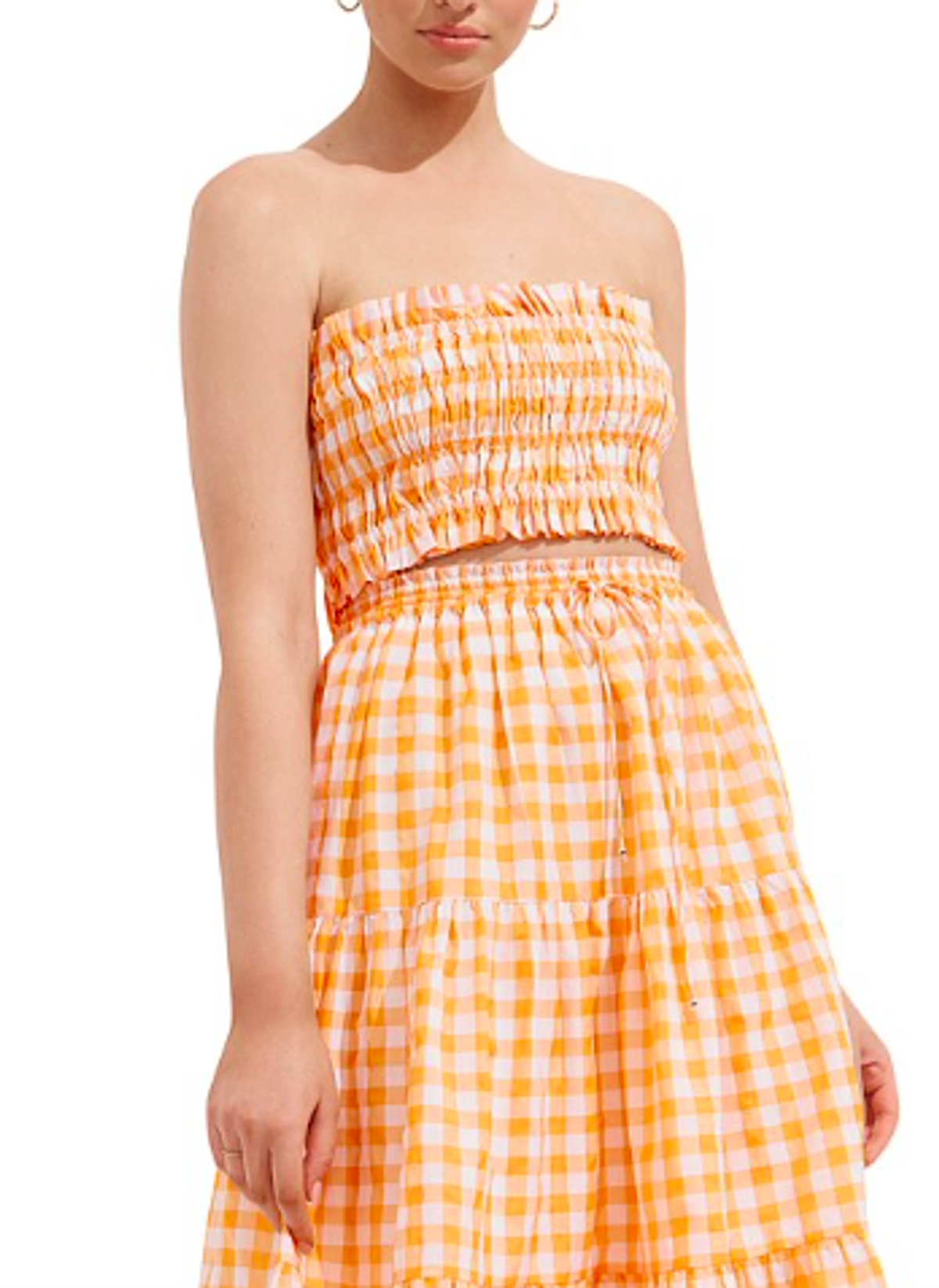 Steele Paradise Crop and Erika Skirt Set Papaya Check Print Size 10 - Image 2
