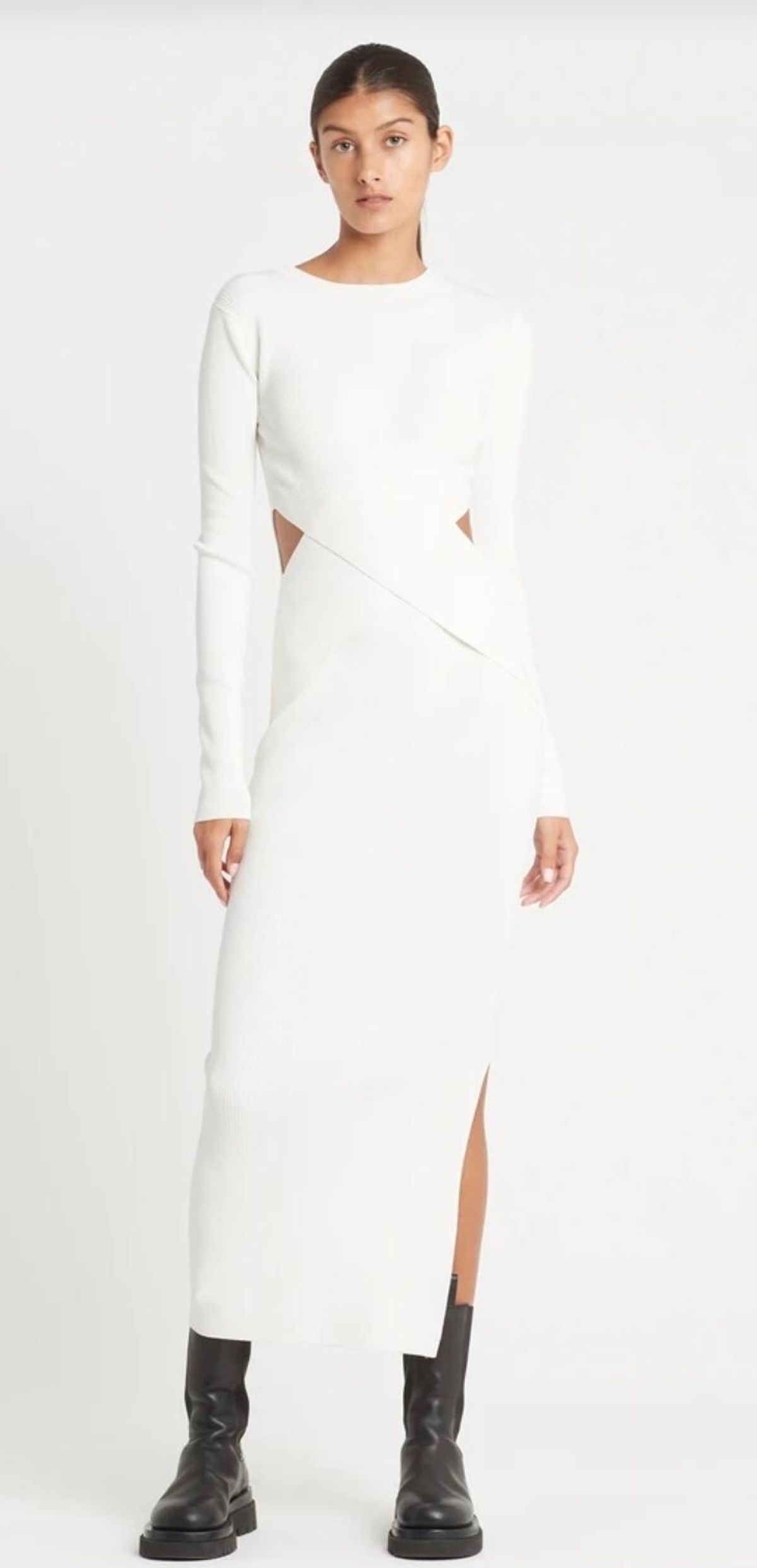 Sir The Label Celena Draped Dress Midi White | AU 6 - Image 1