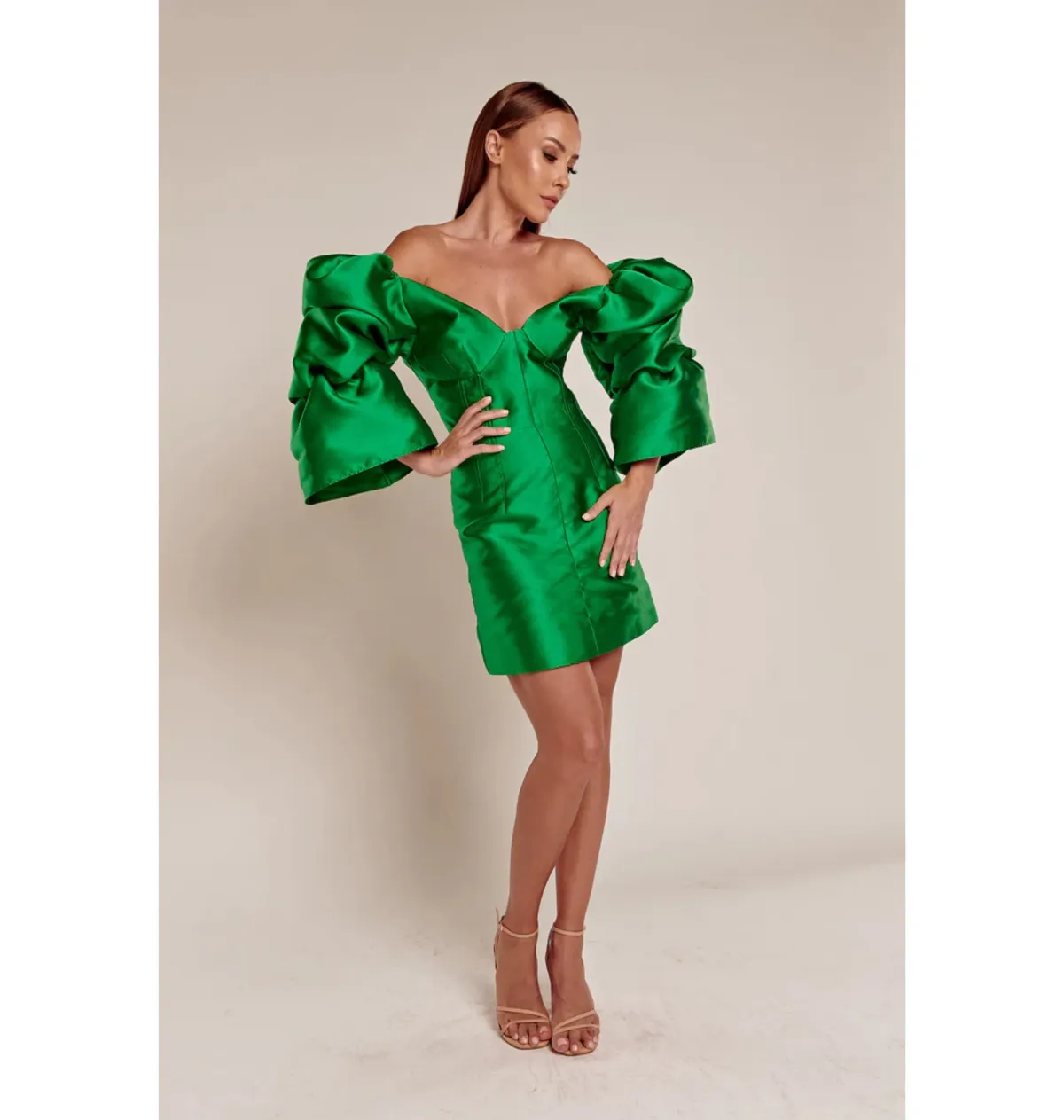 Khirzad Femme Solaro MIni Dress in Peacock Green Size AU 8 - Image 1