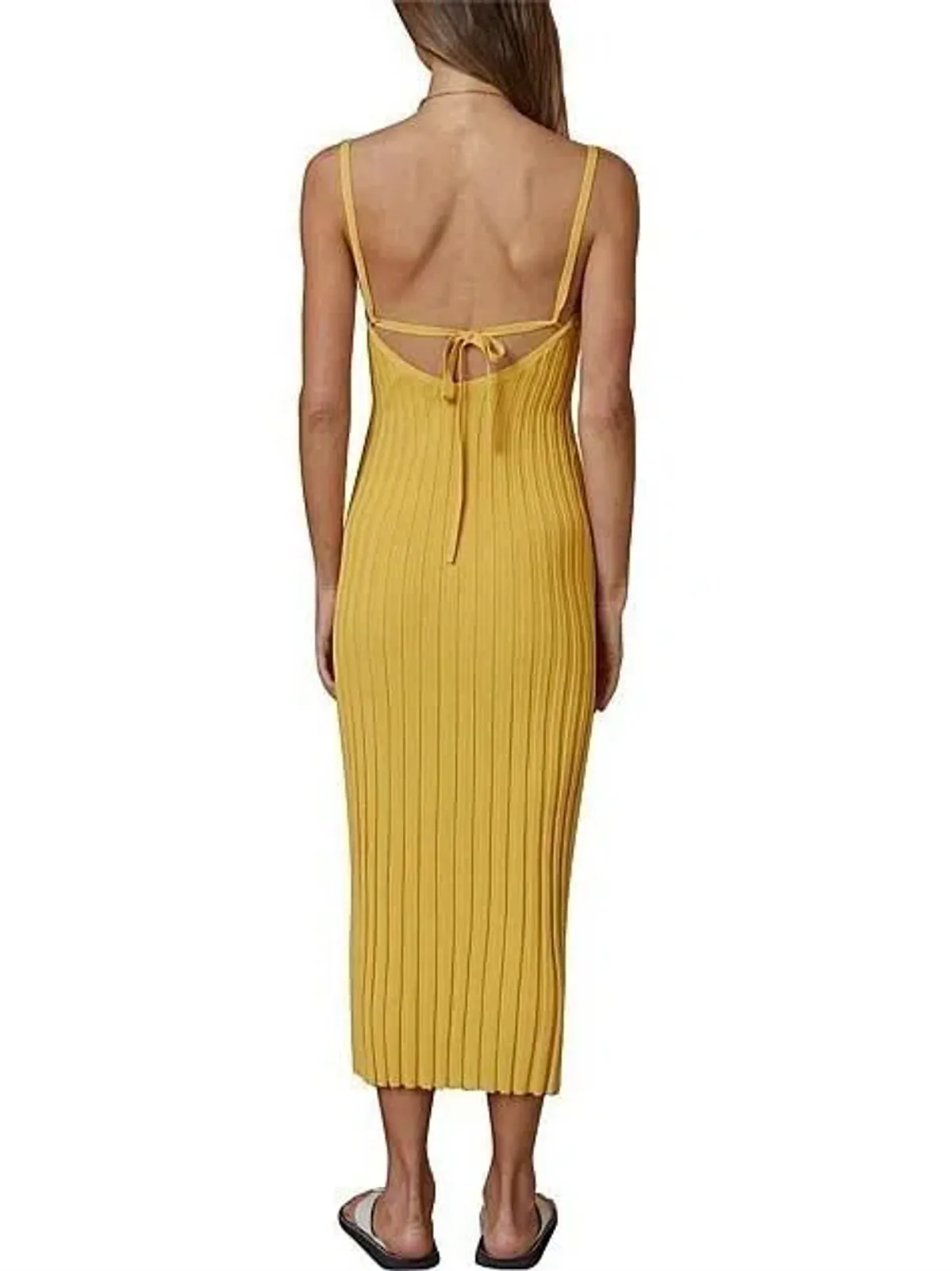 Bec & Bridge Antoinette Knit Midi Dress Yellow Size 8 - Image 2