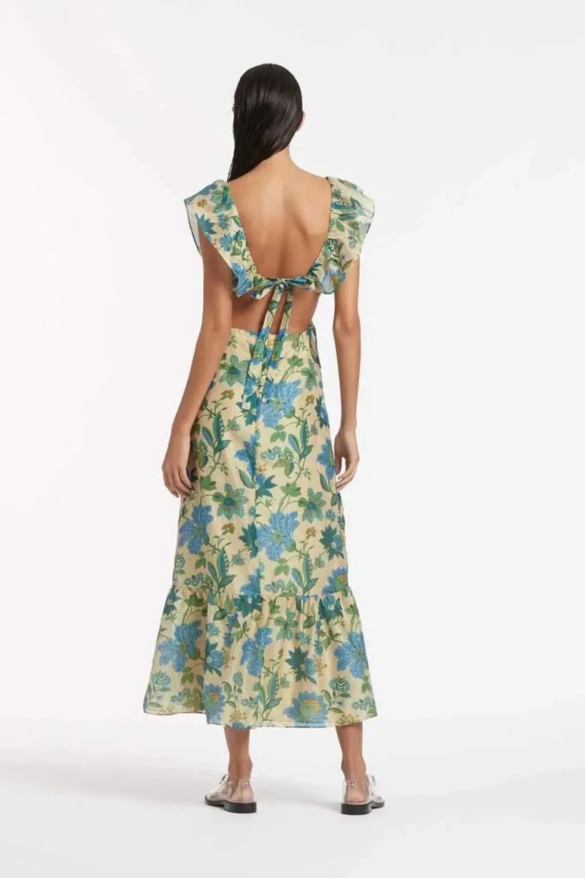 Sir The Label Celia Frill Midi Dress Print Size 8 - Image 3