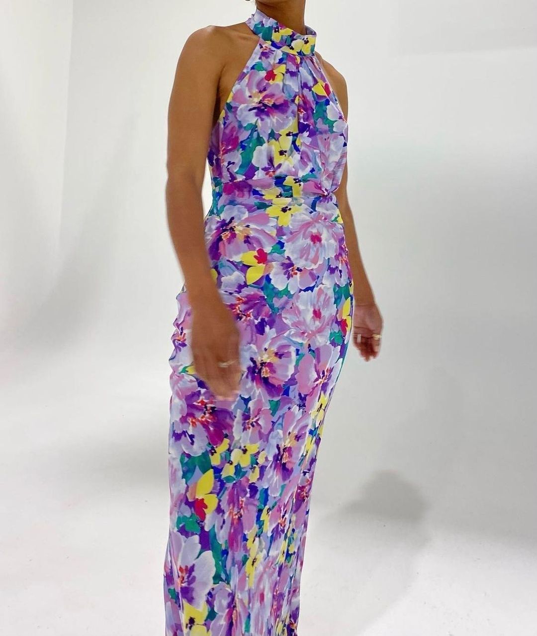 RUBY GIGI SILK HALTER DRESS SIZE 8 for rent on The Volte - main image