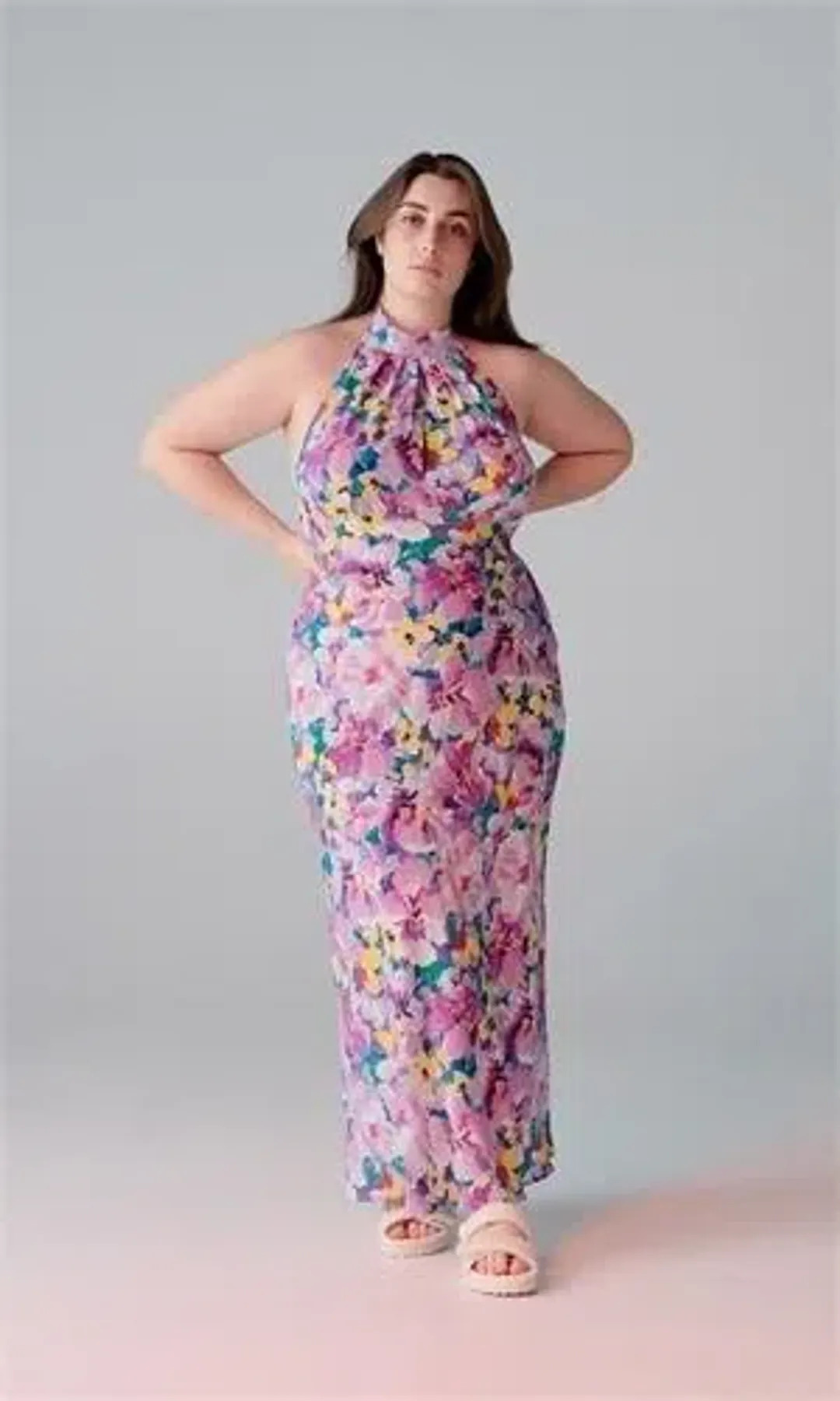 RUBY GIGI SILK HALTER DRESS SIZE 8 for rent on The Volte - main image