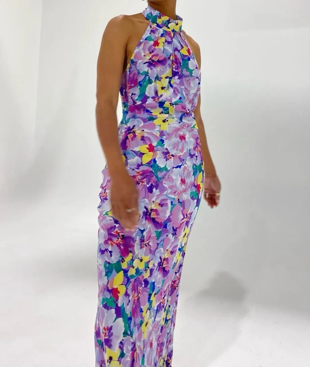 RUBY GIGI SILK HALTER DRESS SIZE 8 for rent on The Volte - main image