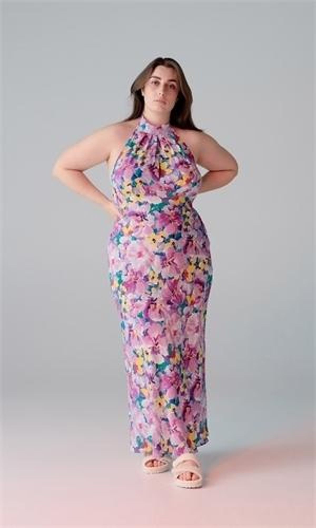 RUBY GIGI SILK HALTER DRESS SIZE 8 for rent on The Volte - main image