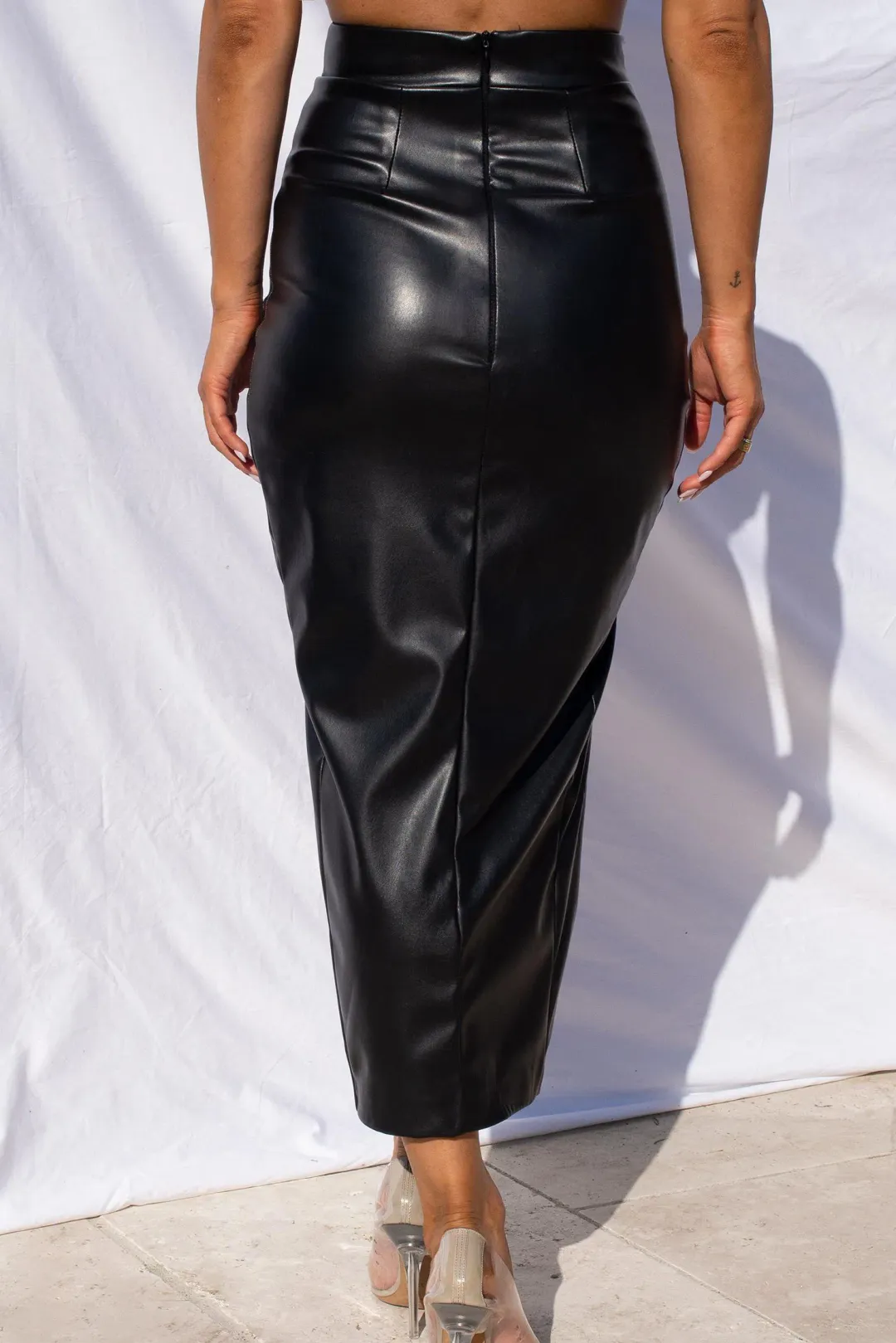 Effie Kats Thigh Split Midi Skirt and Crop Top Set Black Size XS / AU 6 for rent on The Volte - main image