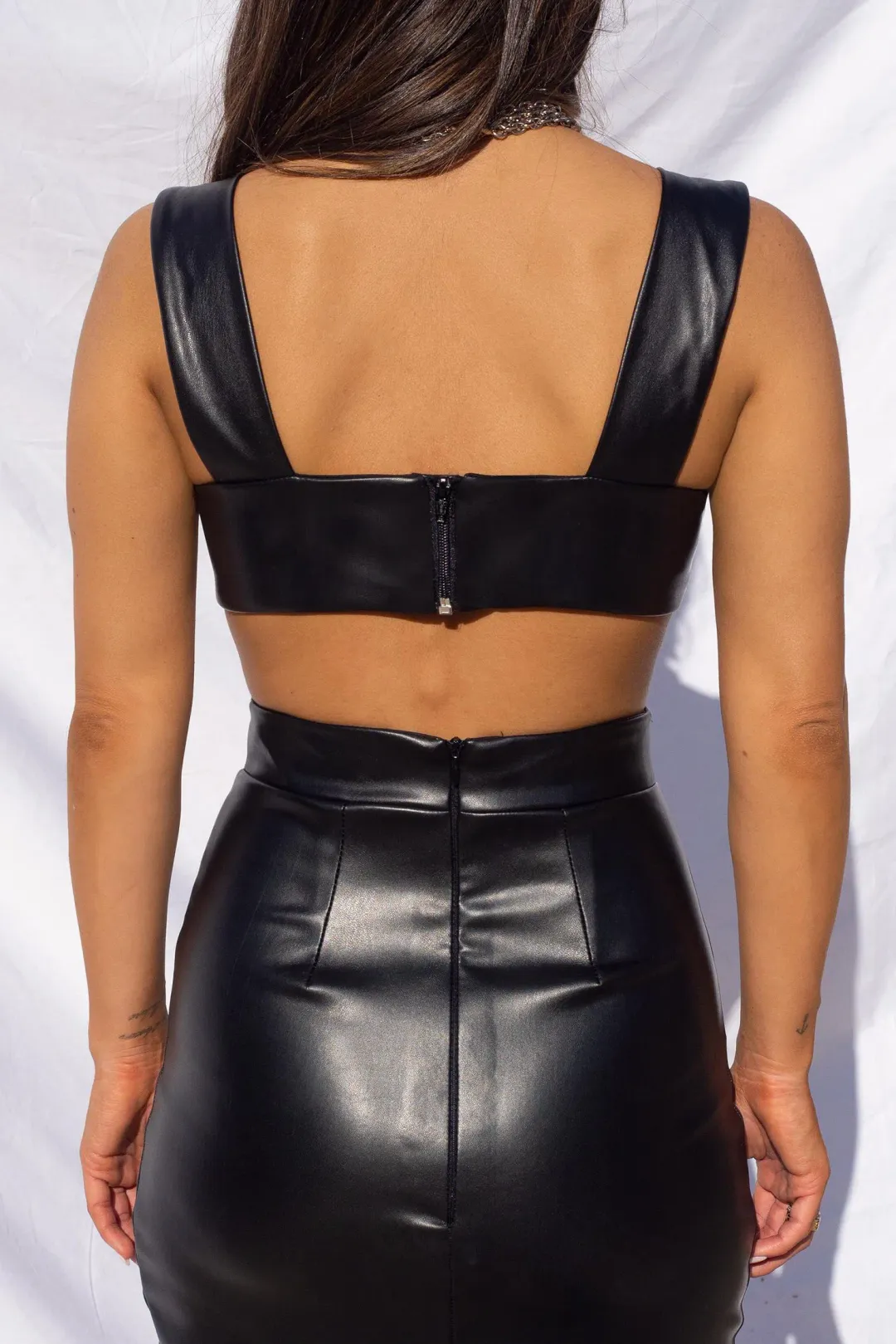 Effie Kats Thigh Split Midi Skirt and Crop Top Set Black Size XS / AU 6 for rent on The Volte - main image