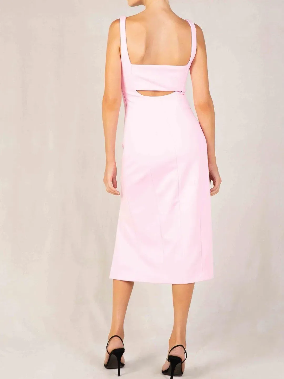 MISHA Simonetta Midi Dress Pink Size 8 for rent on The Volte - main image
