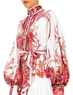 Zimmermann Wavelength Placement Midi Dress Pink Phoenix Size 1 / Au 10 for rent on The Volte - image 4