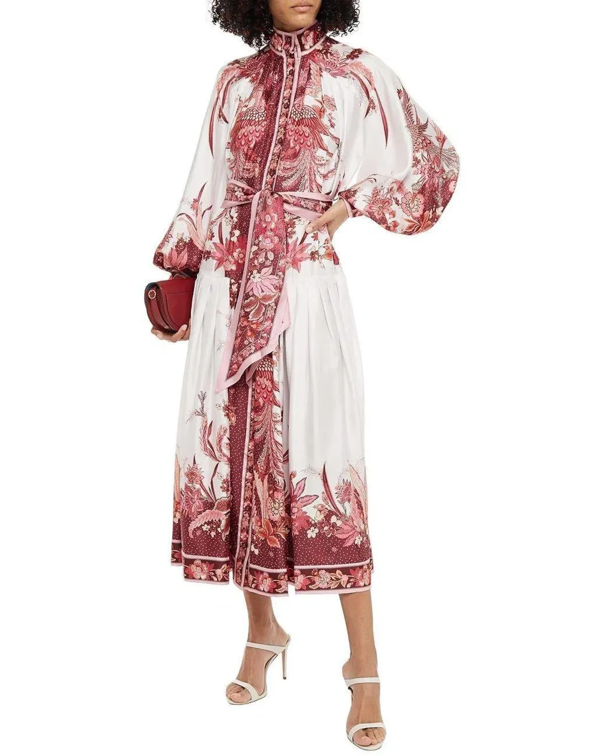Zimmermann Wavelength Placement Midi Dress Pink Phoenix Size 1 / Au 10 for rent on The Volte - main image