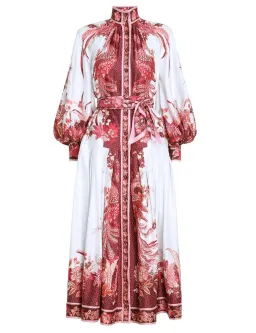 Zimmermann Wavelength Placement Midi Dress Pink Phoenix Size 1 / Au 10 for rent on The Volte - image 6