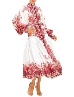 Zimmermann Wavelength Placement Midi Dress Pink Phoenix Size 1 / Au 10 for rent on The Volte - image 2