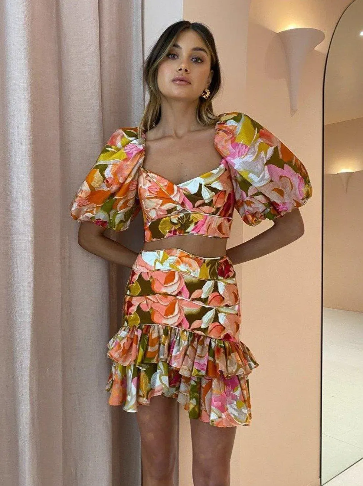 Acler Porter Skirt & Top Set Print Size 8 - Image 2