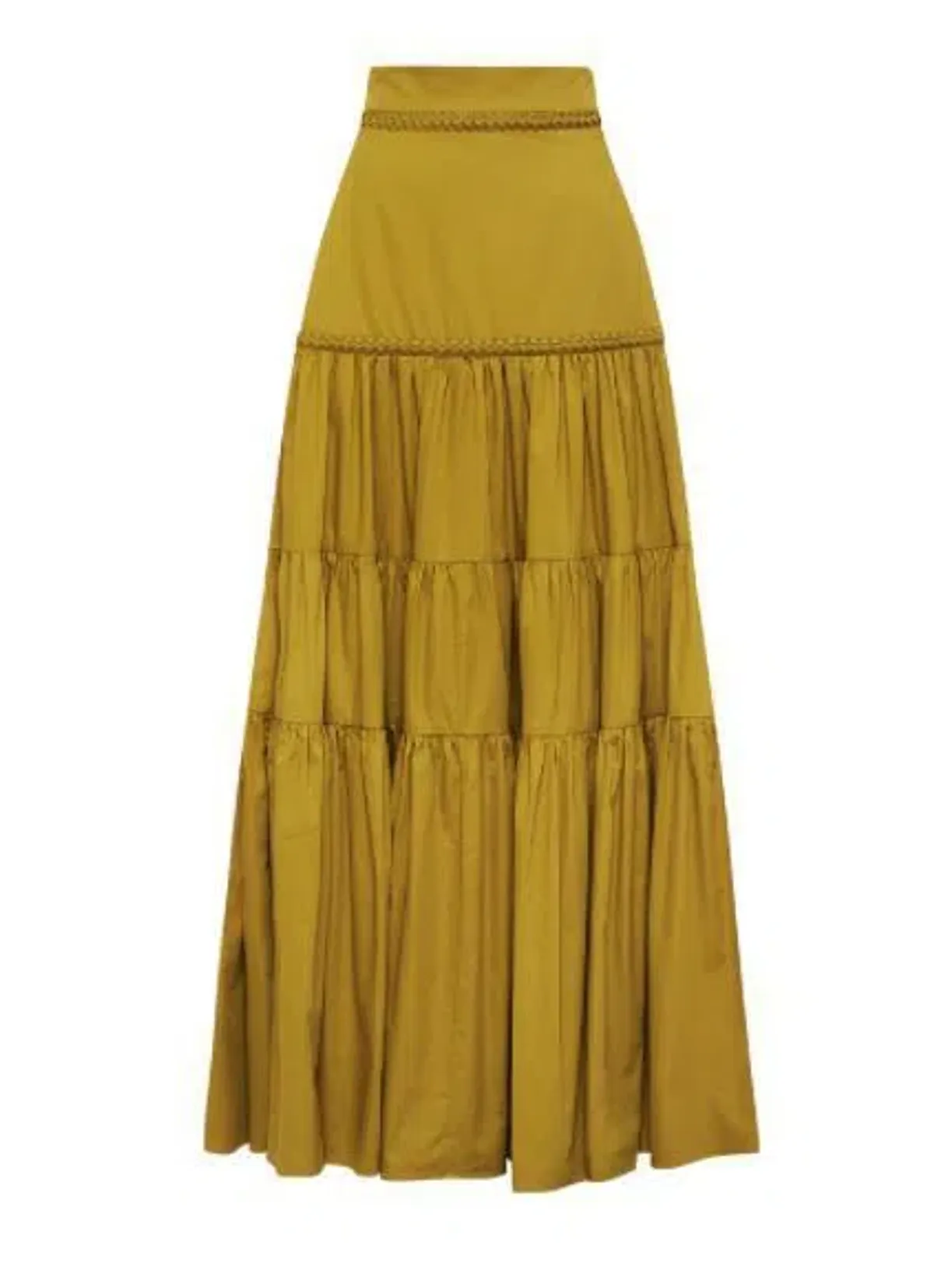 Aje Medina Cropped Top and Casabianca Tiered Skirt Set Yellow Size 8 - Image 6