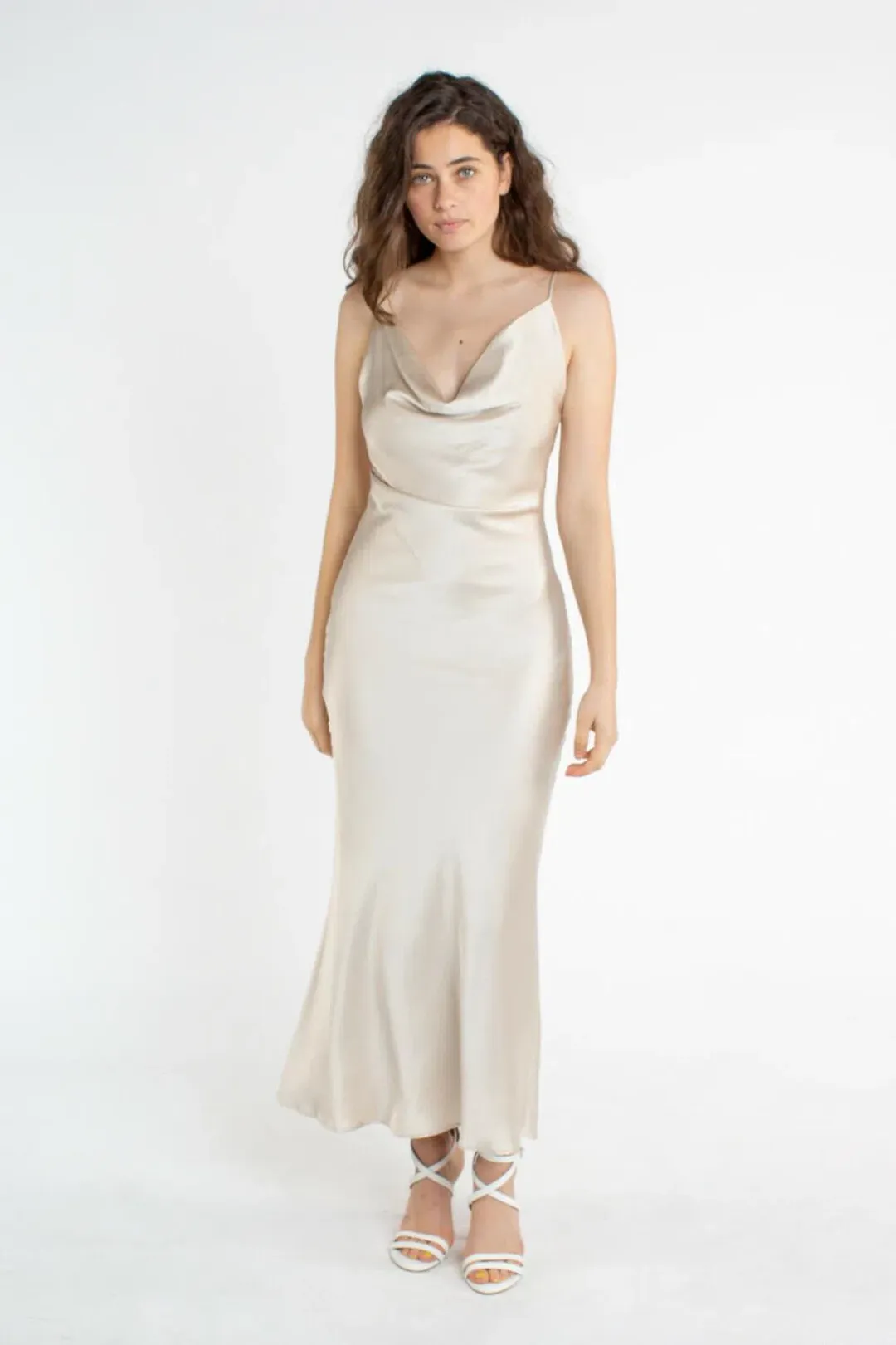 Bec & Bridge The Dreamer Cowl Dress Sand Size 12 for rent on The Volte - main image