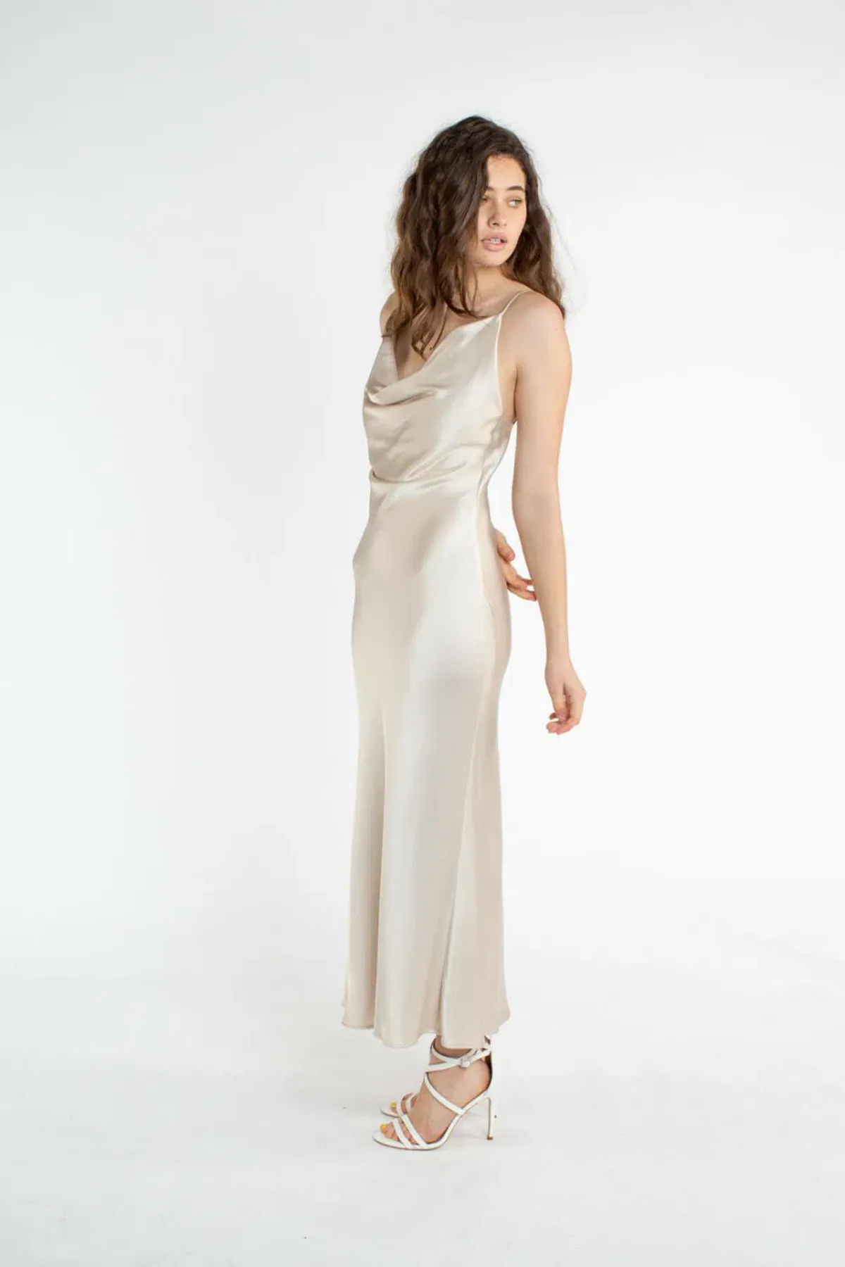 Bec & Bridge The Dreamer Cowl Dress Sand Size 12 - Image 2