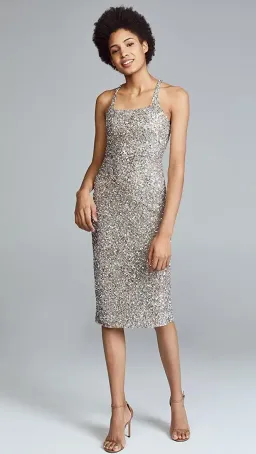 Sage Sleevless Dress in Silver for rent on The Volte - image 1