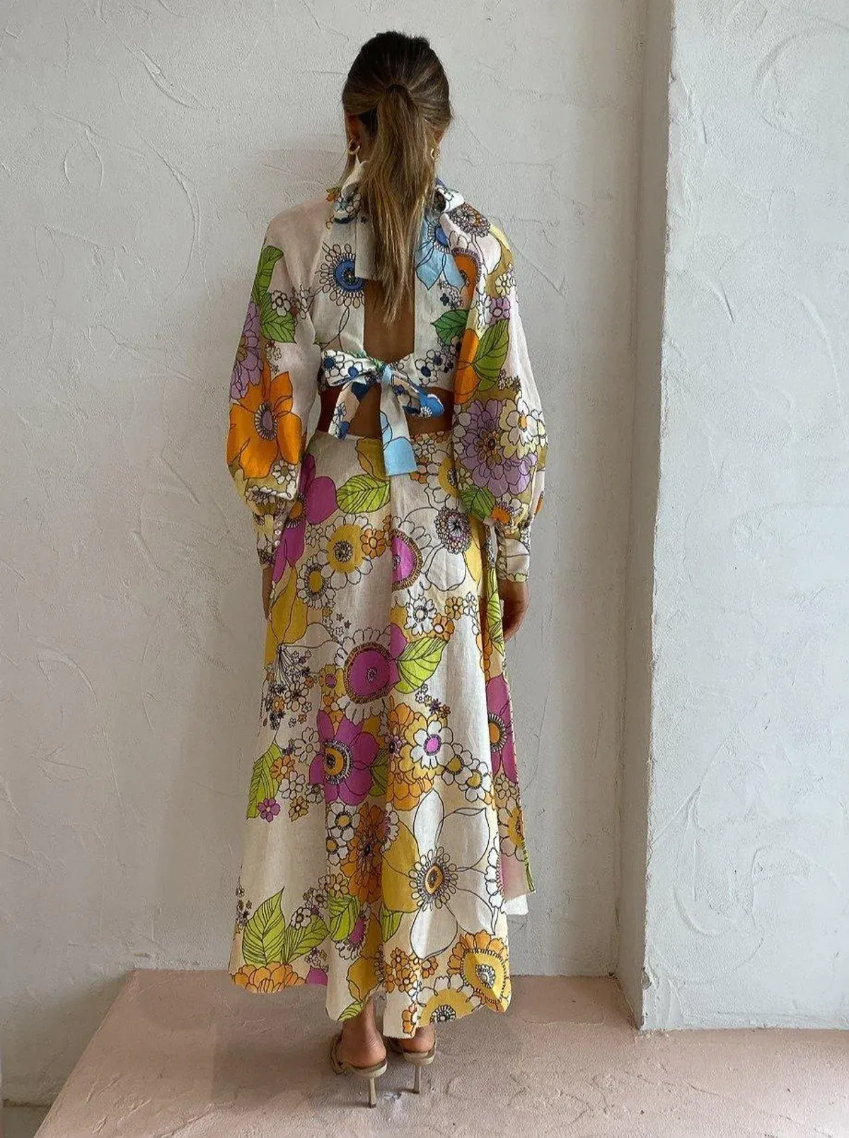 Alemais Farrah Cut Out Midi Dress Print Size 8 - Image 3