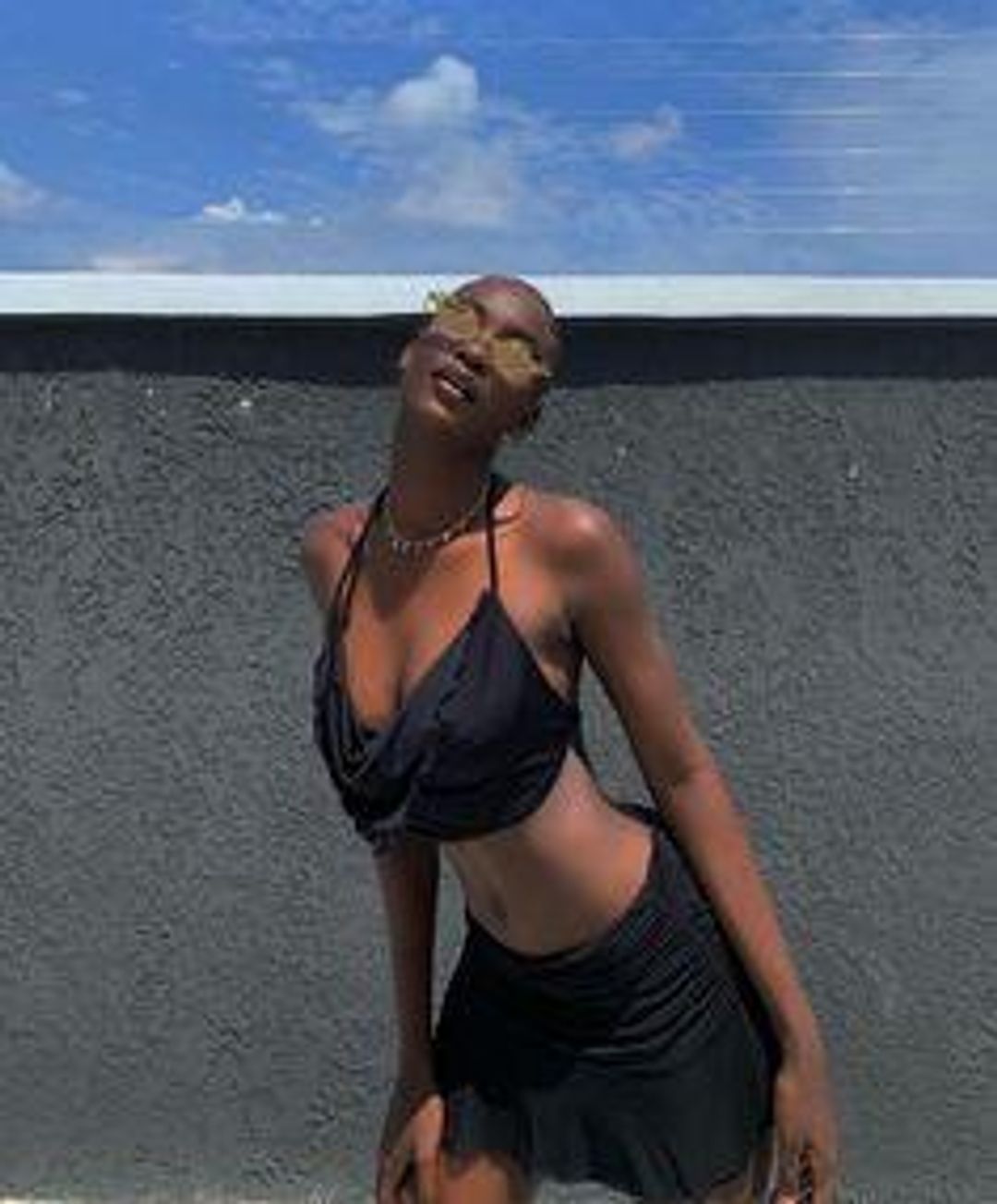 I. AM. GIA Circe Crop Top & Skirt Set Black Size Small for rent on The Volte - main image