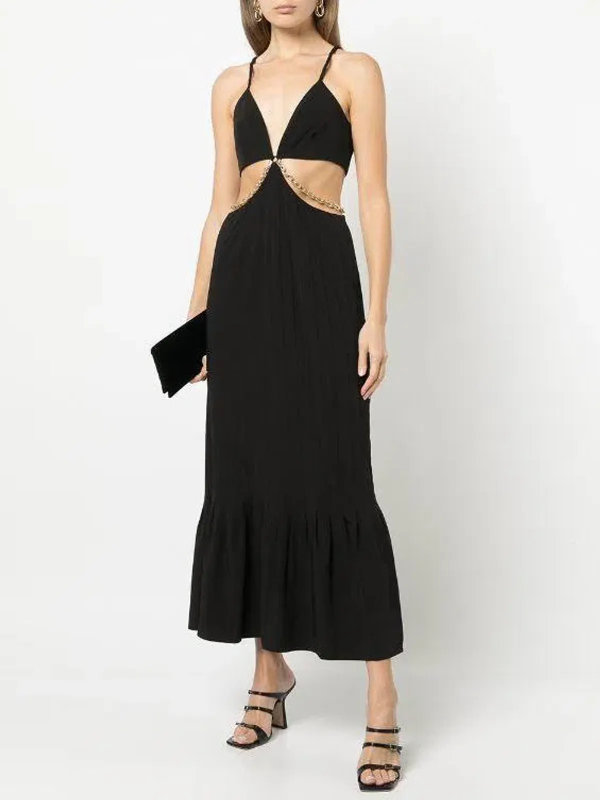 Jonathan Simkhai Lyla Chain Cut-Out Dress Black Size 4 - Image 1