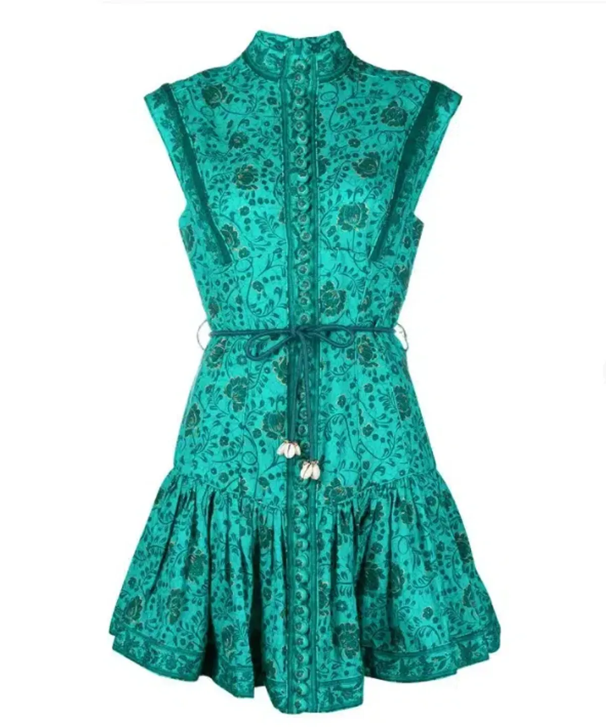 Zimmermann Lulu Panelled Flip Mini Dress Jade Floral Size 2 / AU 12 - Image 4