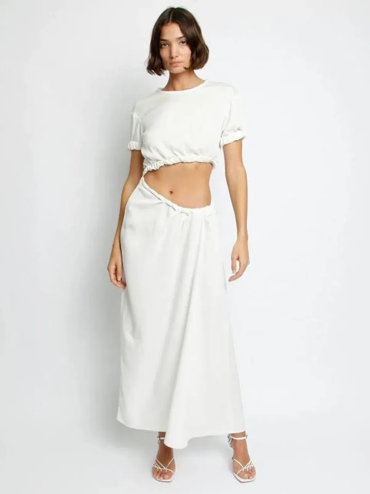 Christopher Esber ROLLED UP TEE DRESS White Size 4 - Image 1