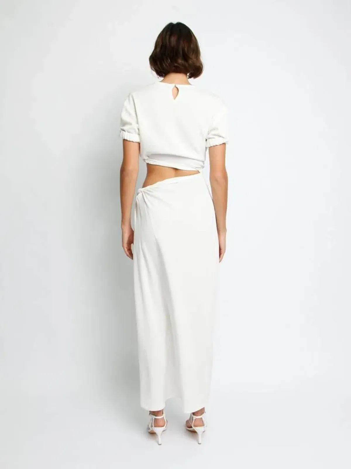 Christopher Esber ROLLED UP TEE DRESS White Size 4 - Image 2