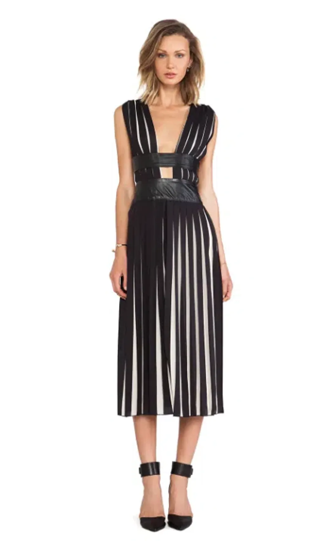 Shakuhachi Pleats Please Maxi Dress Black Size 10 for rent on The Volte - main image