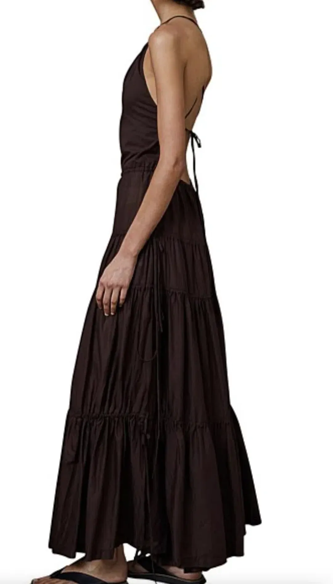 Bec & Bridge Carmen Maxi Dress Chocolate Brown Size 8 for rent on The Volte - main image