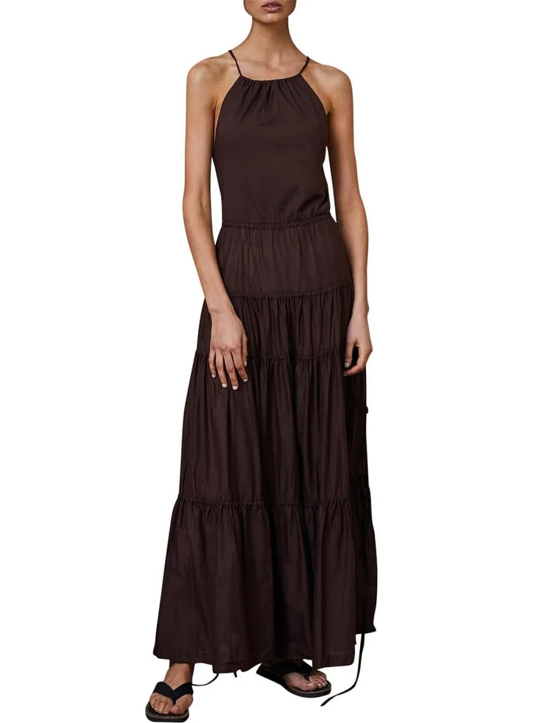 Bec & Bridge Carmen Maxi Dress Chocolate Brown Size 8 for rent on The Volte - main image
