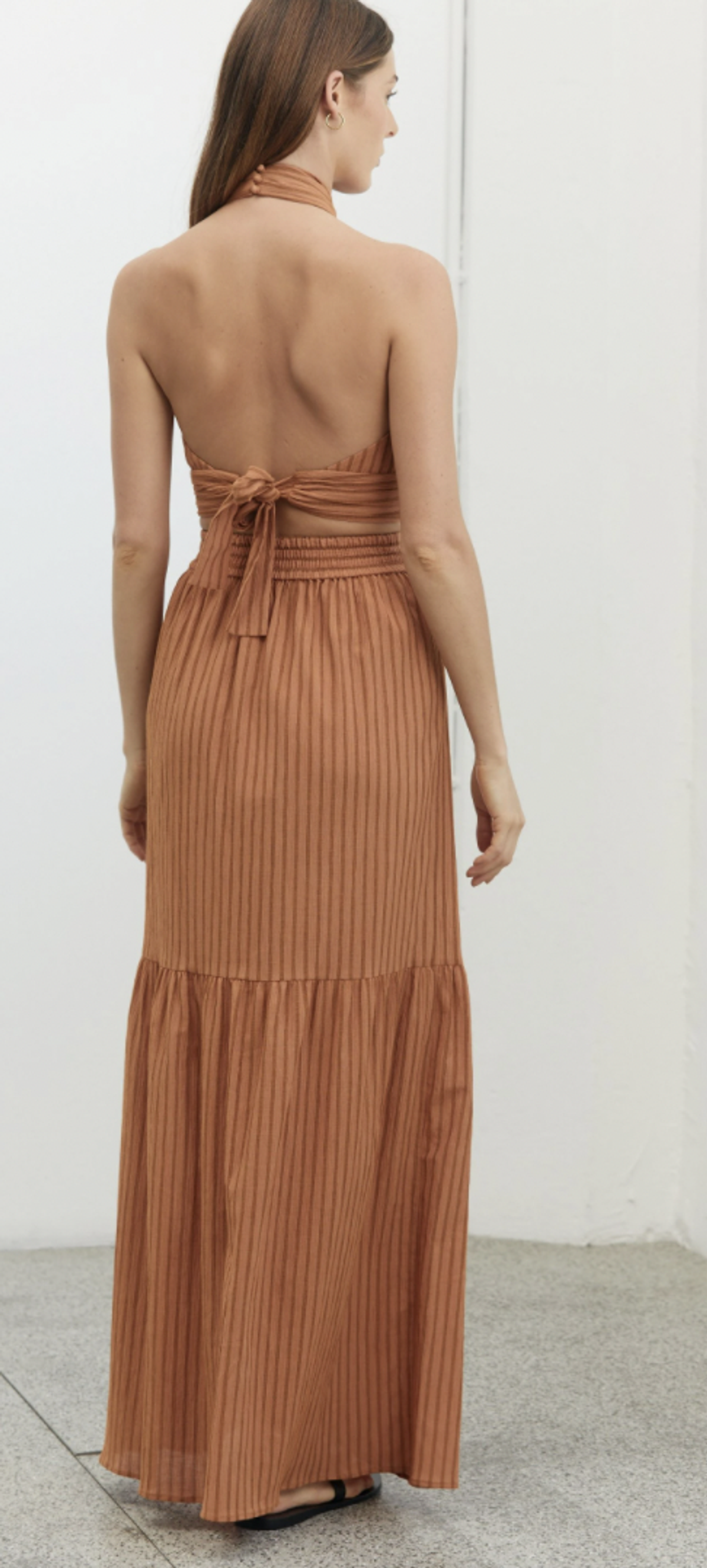 Third Form Halter Top and Maxi Skirt Set Brown Size 8 - Image 3