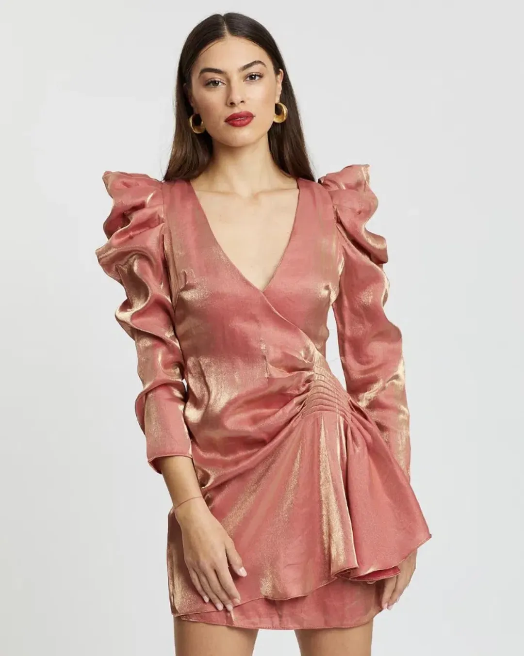 Elliatt Golden Dress Orange/Gold Size 12 for rent on The Volte - main image