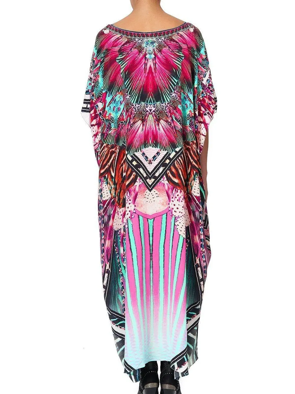 Camilla Rainbow Eyes Round Neck Kaftan One Size - Image 2