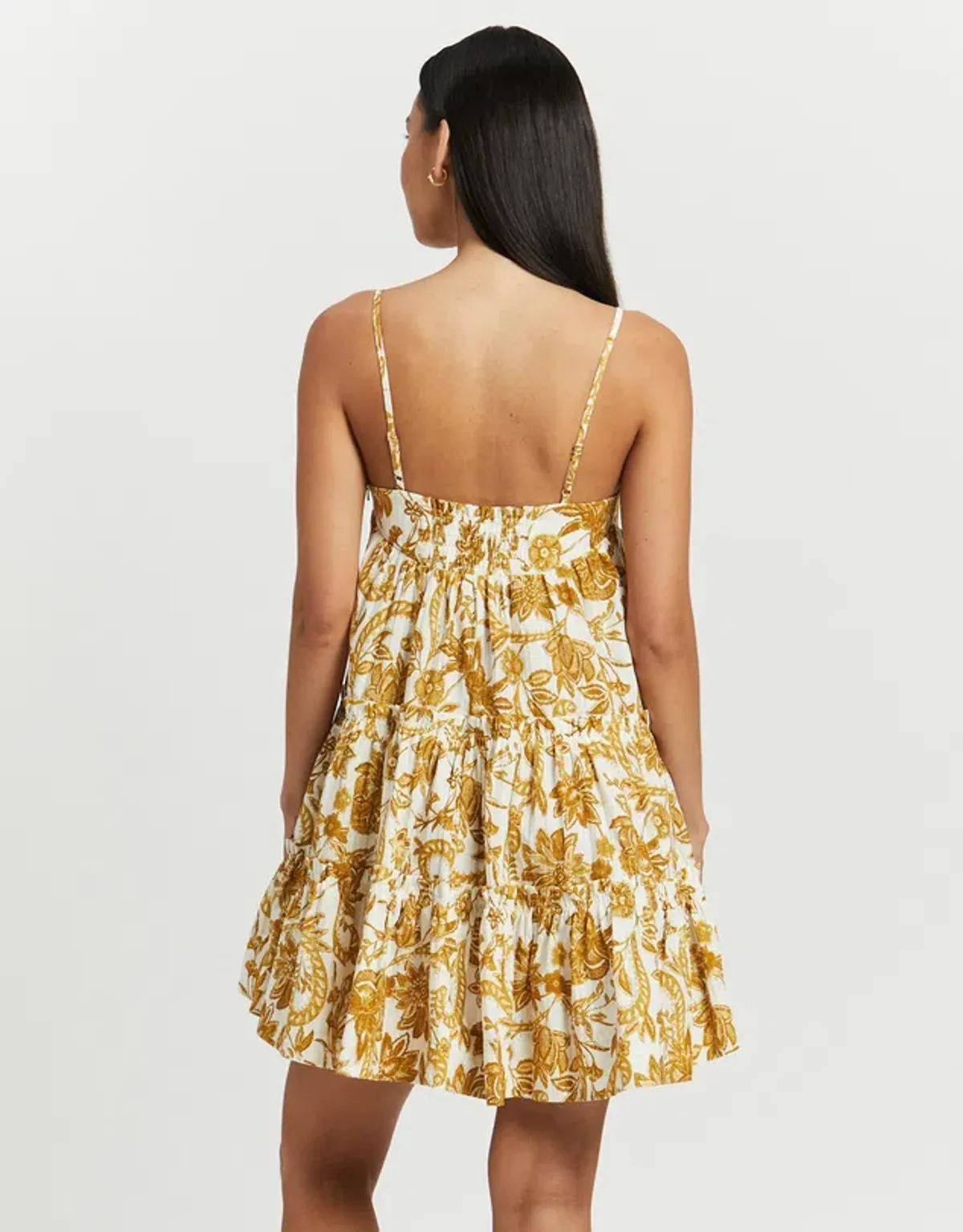 Shona Joy Saffron Tiered Mini Dress Print Size 6 - Image 2