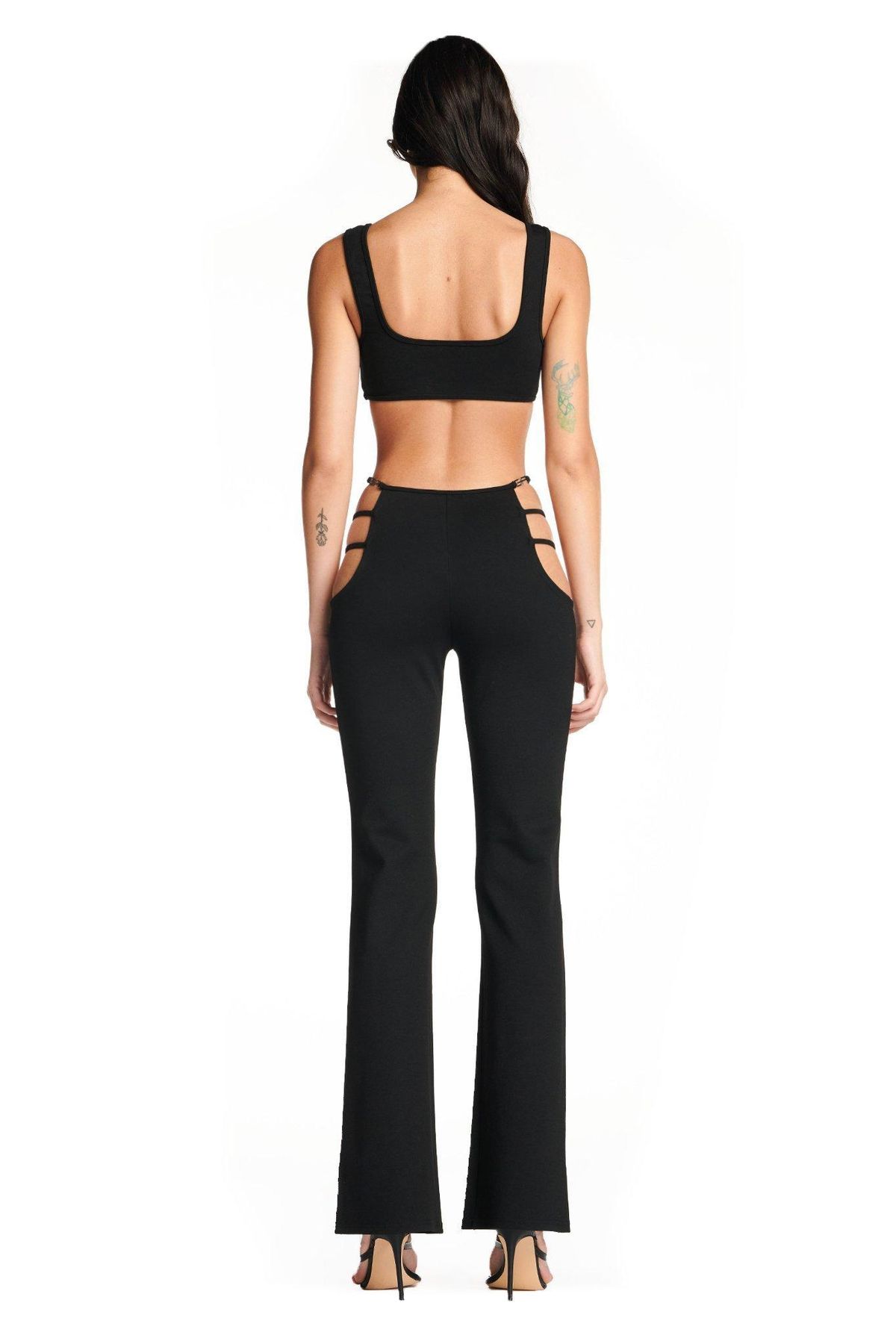 I. AM. GIA Lucid Crop Top & Pants Set Black Size S - Image 3