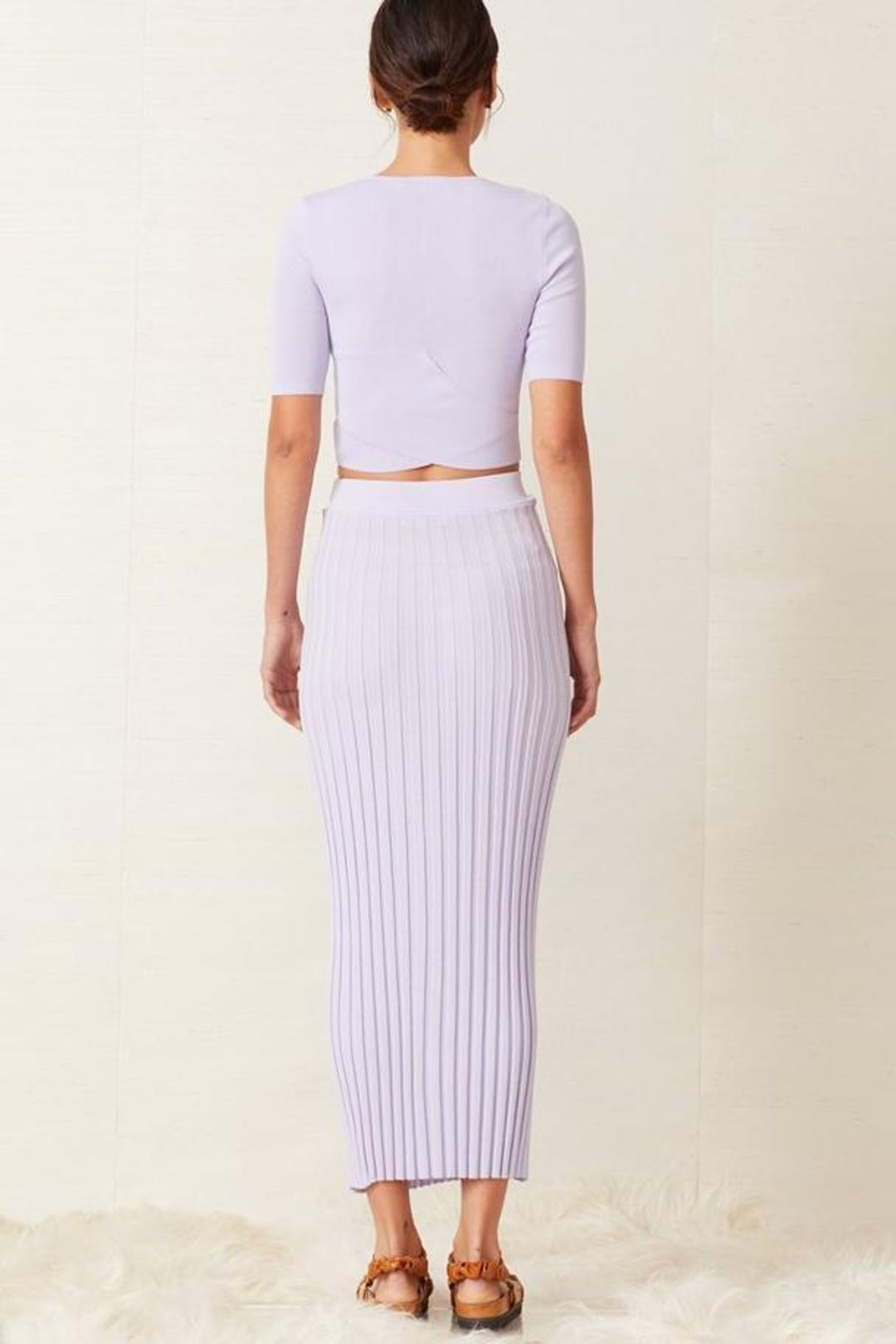 Bec & Bridge Eden Top & Midi Skirt Set Lilac Size 6 for rent on The Volte - main image