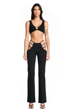 I. AM. GIA Lucid Crop Top & Pants Set Black Size XXS for rent on The Volte - image 1