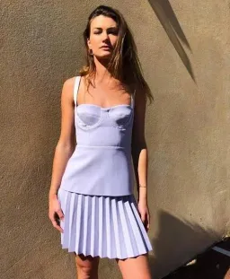 Dion Lee Bustier Pleated Mini Dress - Lilac for rent on The Volte - image 1