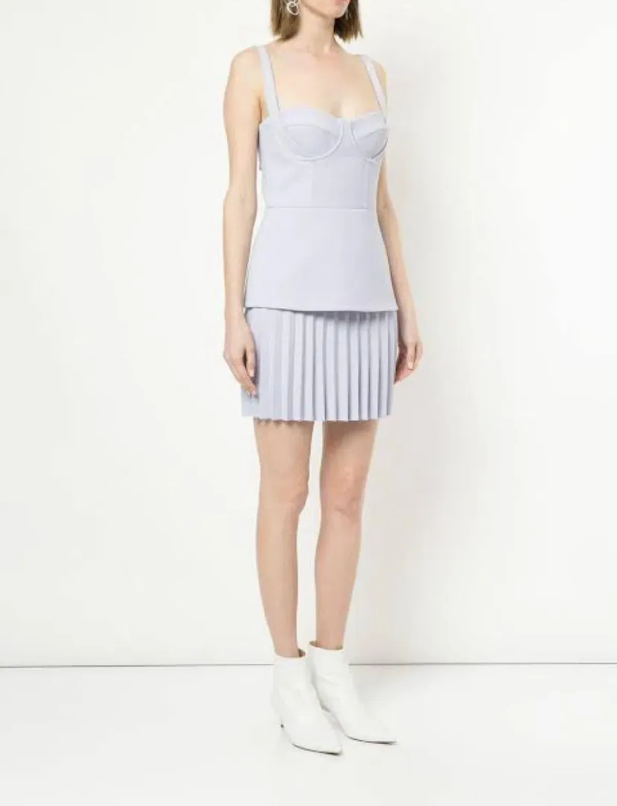 Dion Lee Bustier Pleated Mini Dress - Lilac - Image 3