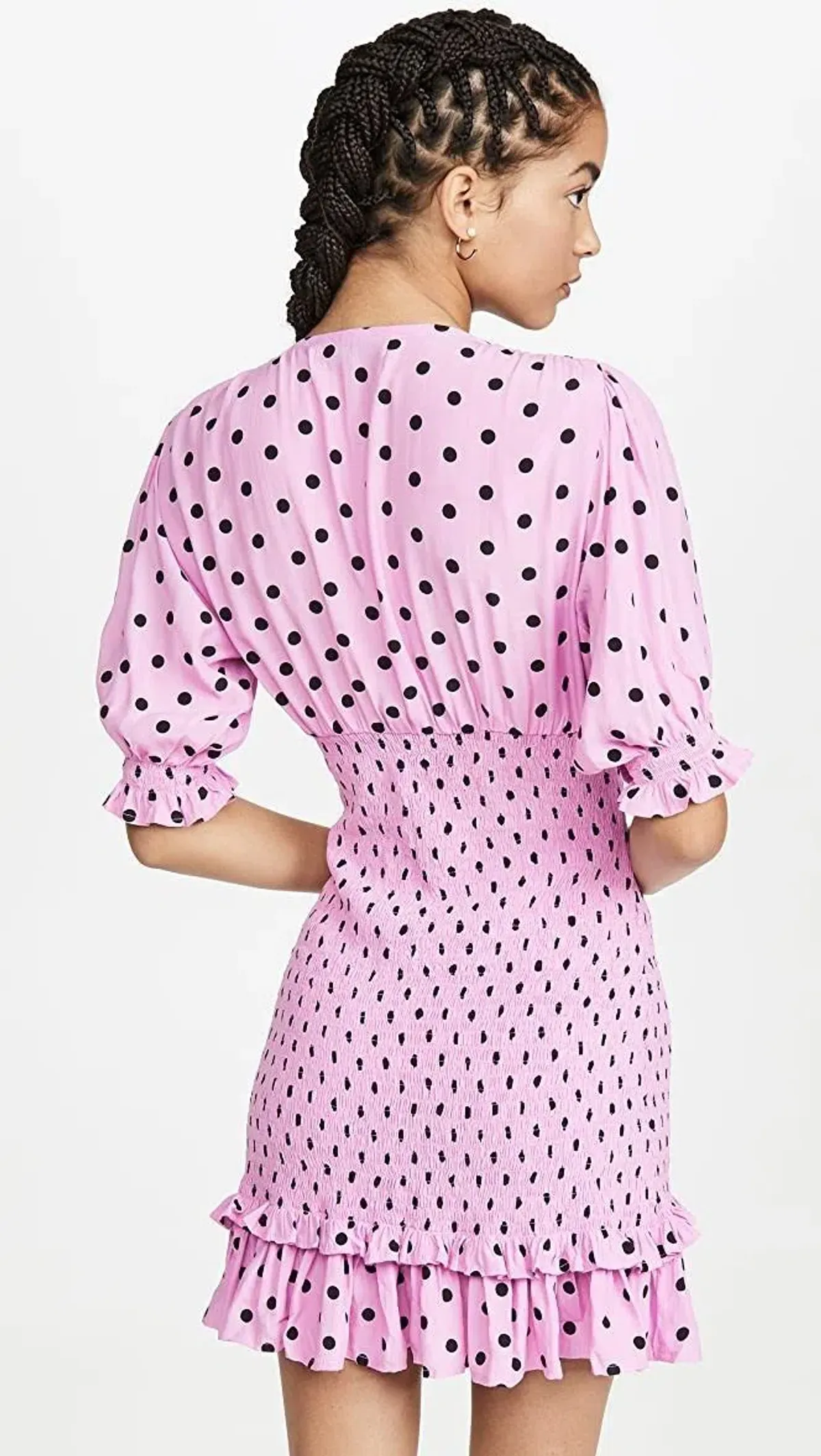 FAITHFULL THE BRAND Womens Purple Polka Dot Pouf Short Sheath Dress - Image 5