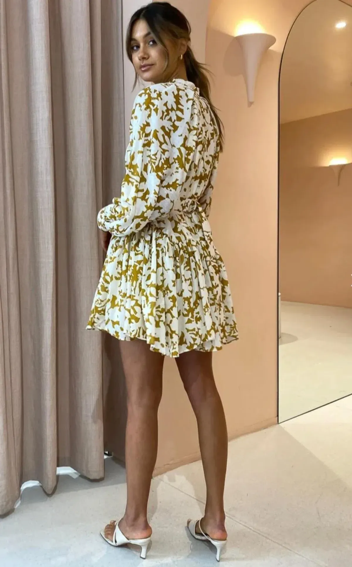 Acler Wolcott Mini Dress in Sienna Shadow Size 10 - Image 3
